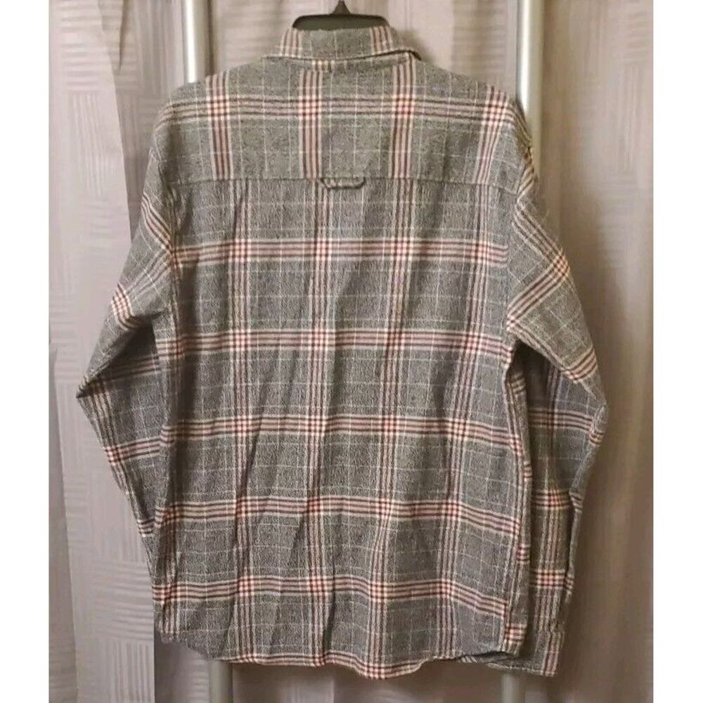 Distortion Flannel Shirt Mens Large Gray Red Plaid Long Sleeve Outdoorsman‎ - Picture 5 of 5